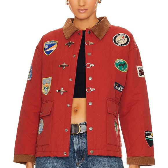 RED FOUND ANTHROPOLOGIE FARMSTEAD QUILT PATCH JACKET SMALL NWT PRICE FIRM - Picture 1 of 9